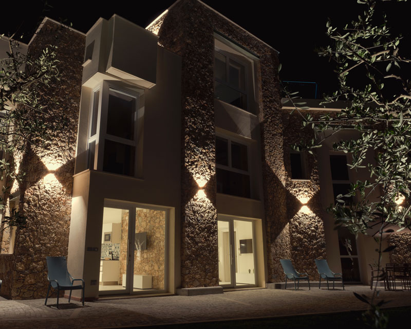 I Limoni apartment at Villa Serena - garden at night